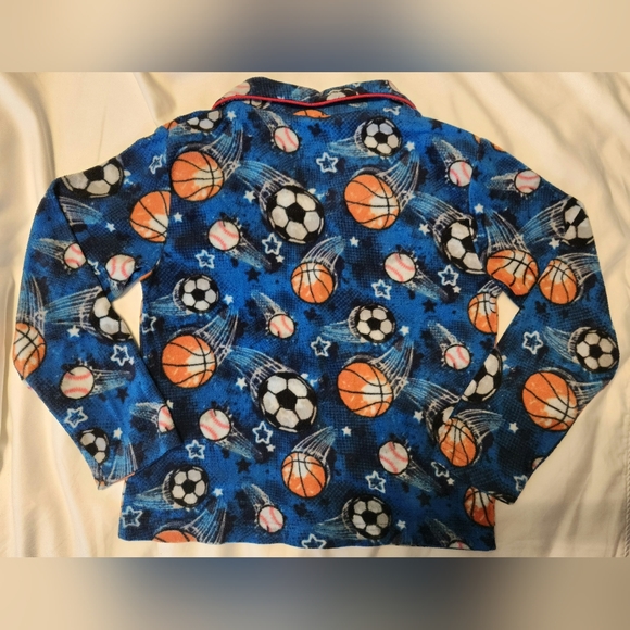 Falls Creek Boy's 2-Piece Pajama Set Fleece Flame Resistant Sports Size Med - 8 - Picture 5 of 6